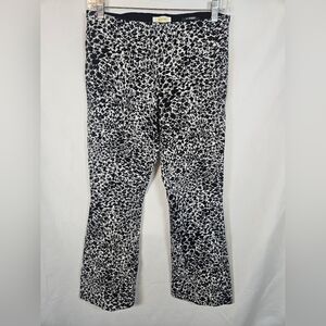 Maeve Anthropologie The Margot Black White Abstract Cropped Pants XS